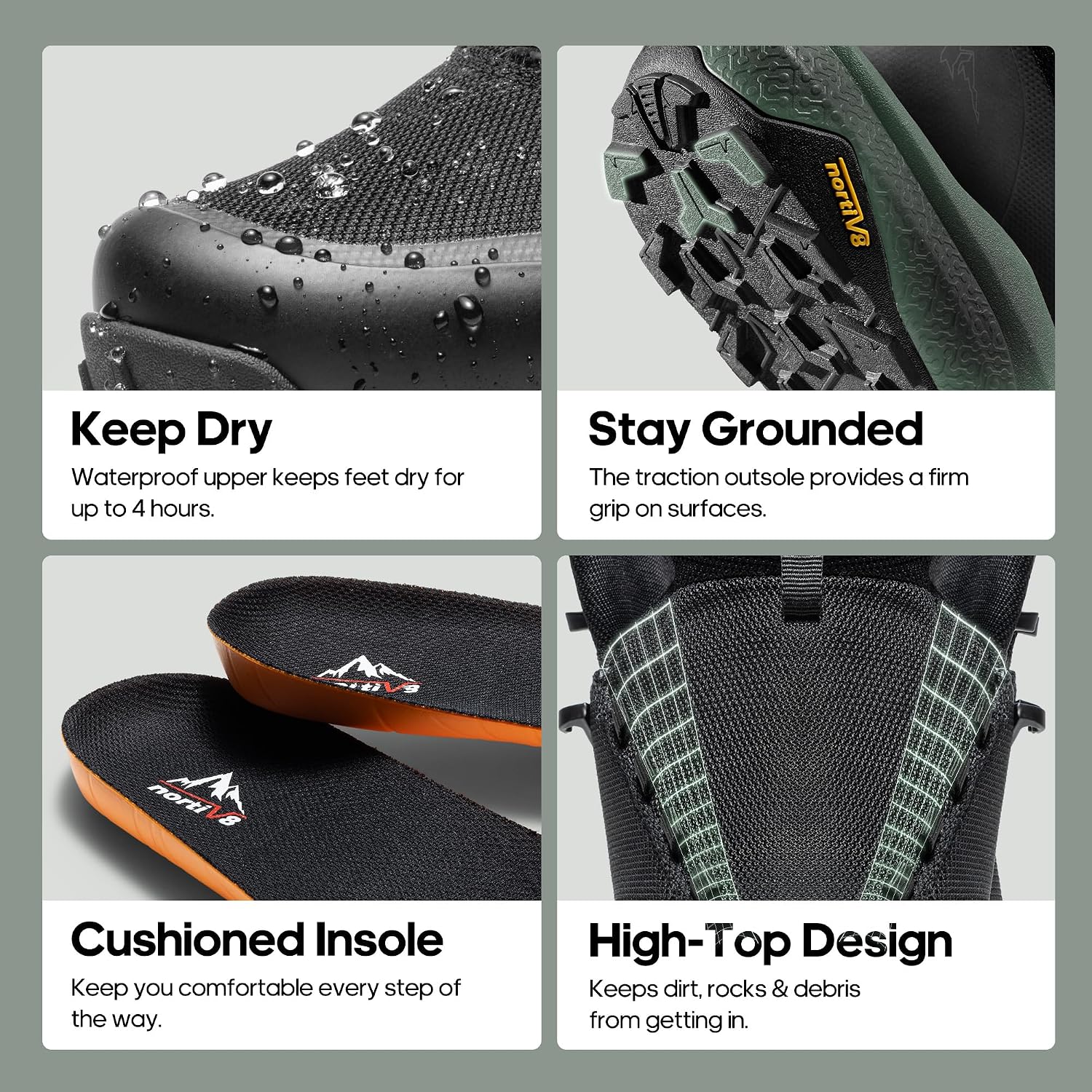 NORTIV 8 Men's Lightweight Breathable Hiking Boots