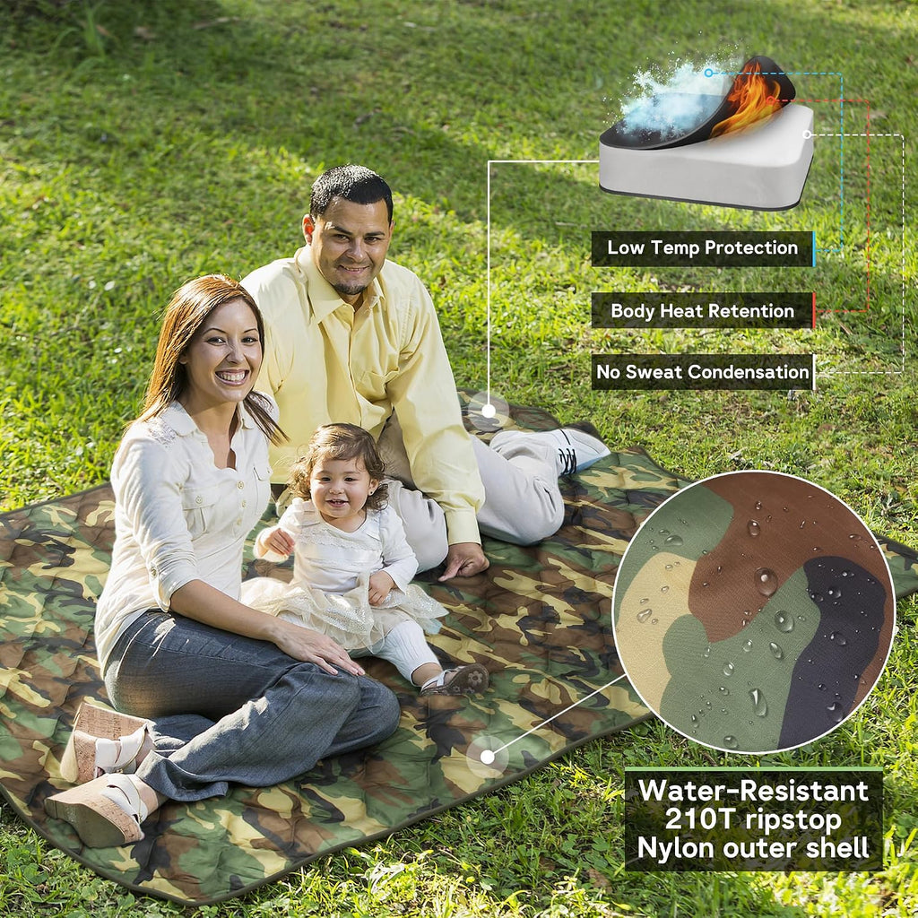Mirzoyan Woobie Blanket, Military Poncho Liner Camo Insulated Camping Woobie Blanket for Outdoor Hiking Survival Hunting