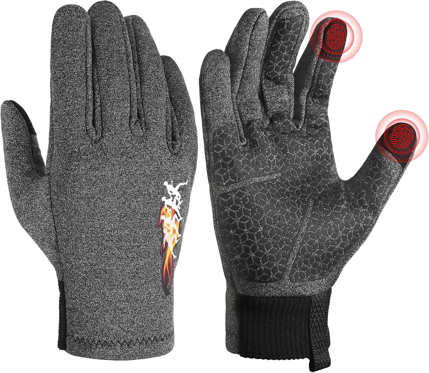 HANDLANDY Lightweight Running Gloves for Women & Men, Touchscreen Gloves with Fleece Lining & Anti-Slip Grip for Cycling, Biking, Commuting & as a Ski Glove Liner