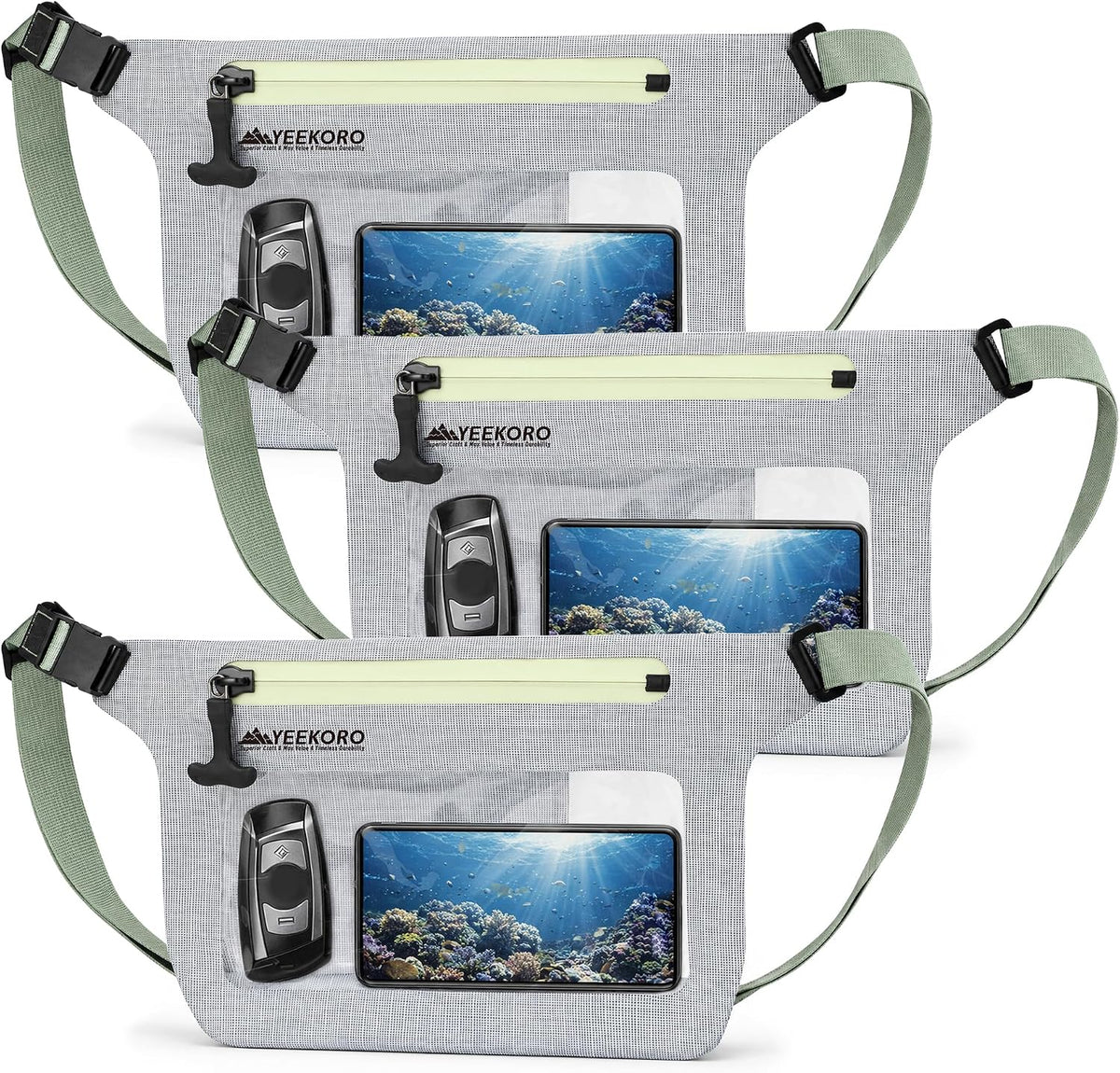 Phone Pouch, IPX8 Waterproof Reusable Fanny Pack,Large Dry Bag