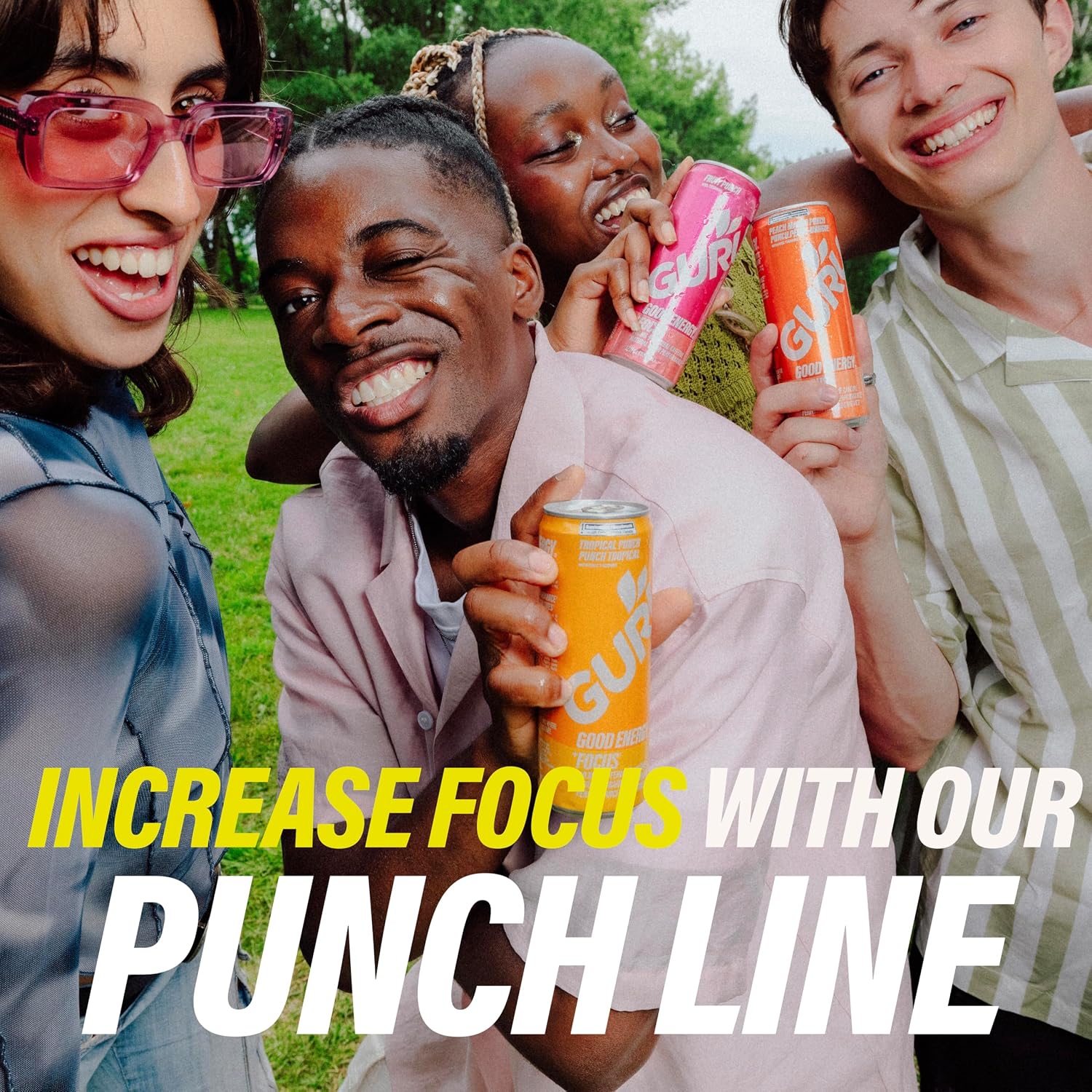 GURU Organic Energy Drink, Tropical Punch, 12 Fl Oz, 12 Pack