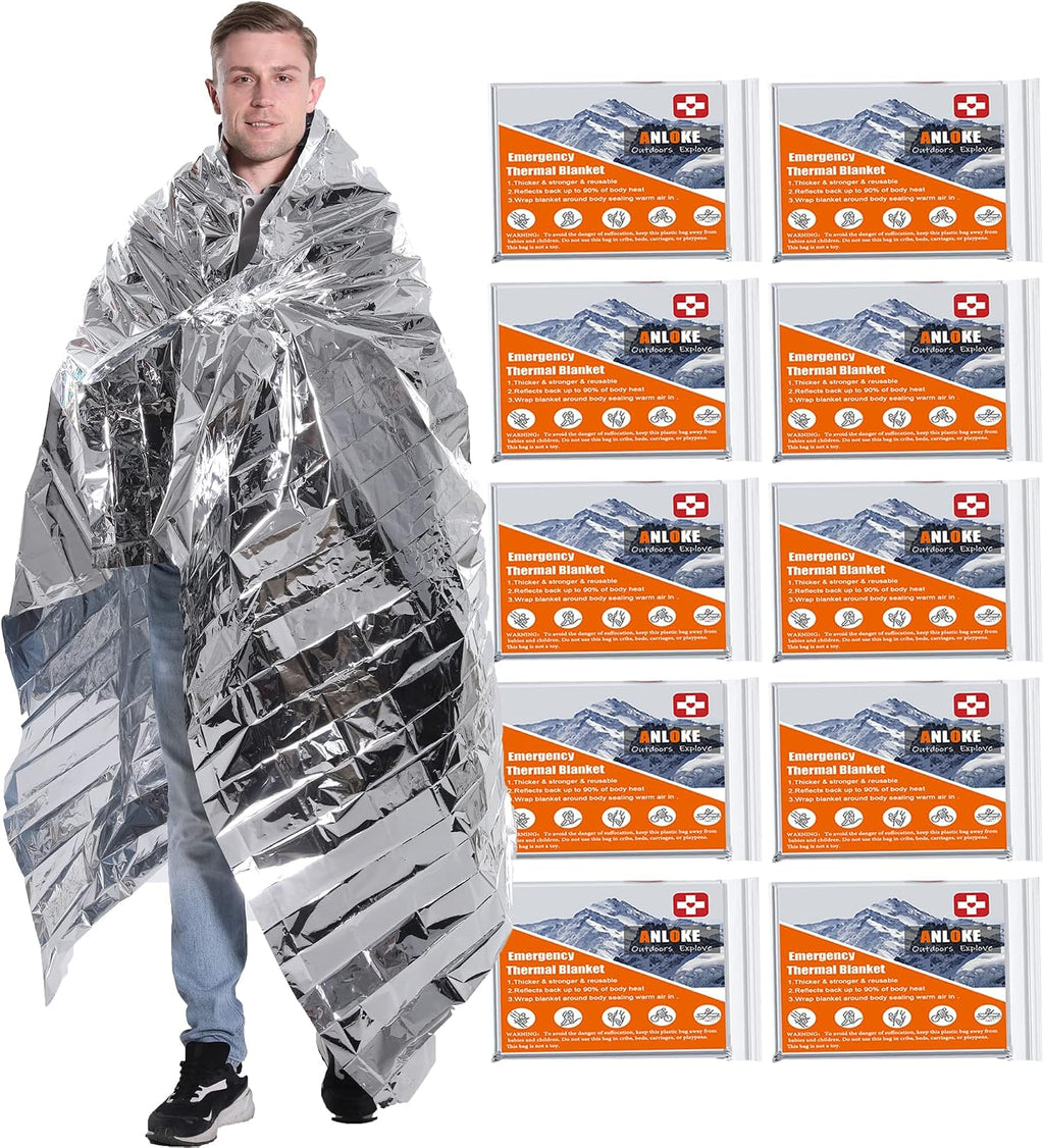 Emergency Blanket Mylar Thermal Blanket(5 Pack) Extra Large Survival Gear