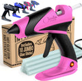 Hot Glue Gun Kit, Corded Craft Glue Gun with 10 Glue Sticks (60W Pink)