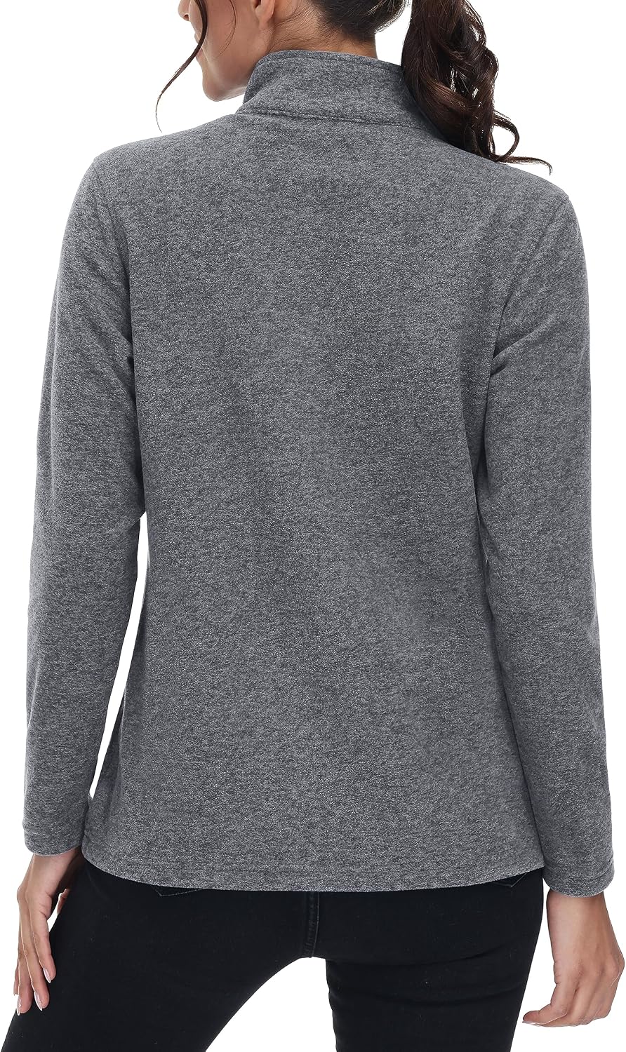 MAGCOMSEN Womens Fleece Zip Up Jacket with Pockets Lightweight Soft Coat
