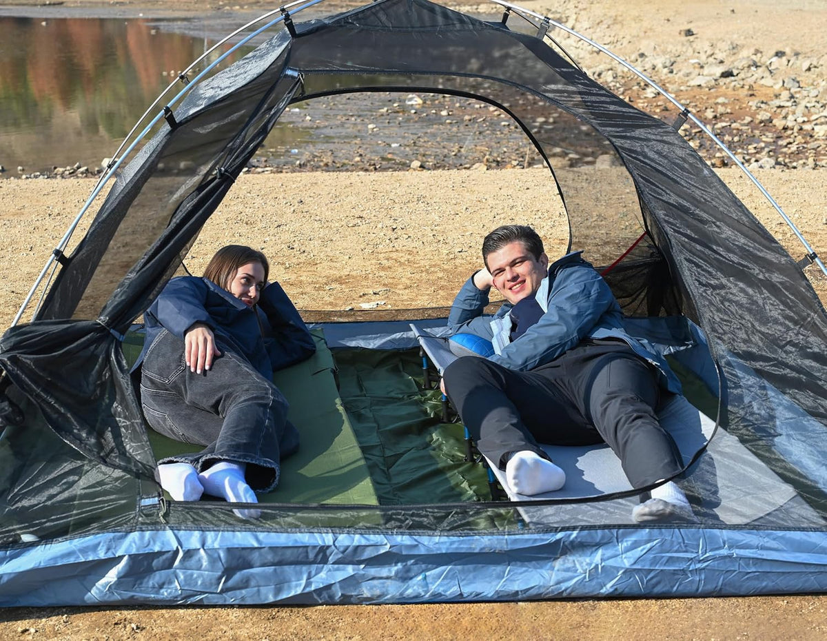 MARCHWAY Ultralight Folding Camping Cot Bed, Portable, Supports 275 lbs