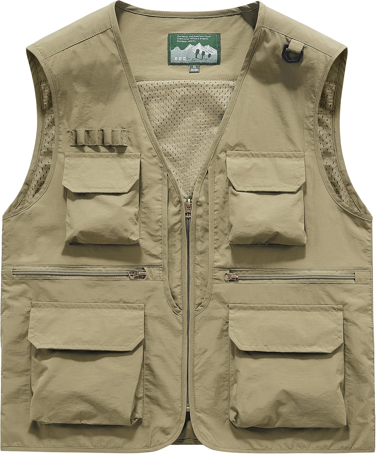 Men's Utility Fishing Cargo Vest Outdoor Lightweight Safari Travel Photo Vest Hiking Waistcoat With Multi Pockets