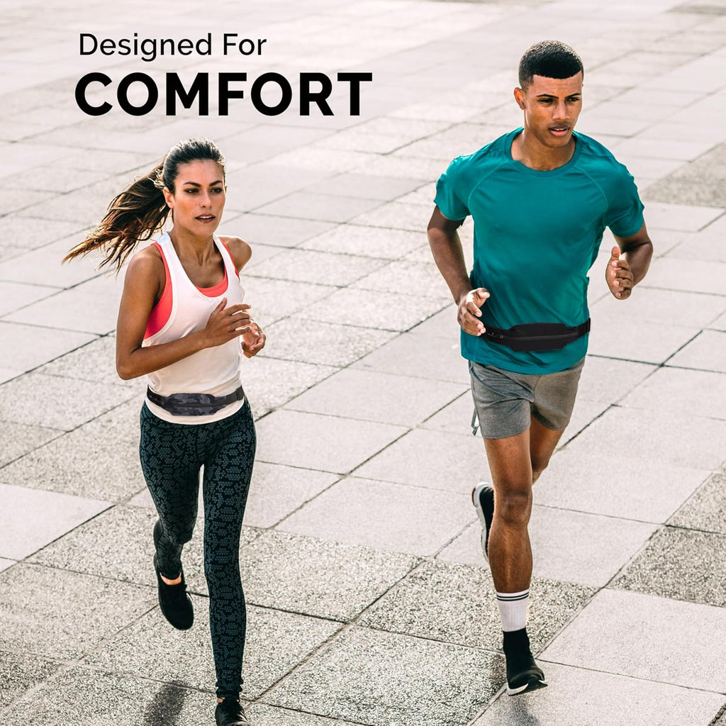 No-Bounce Slim & Secure Running Belt, Fits ALL Phones, Keys, Cards, Gels