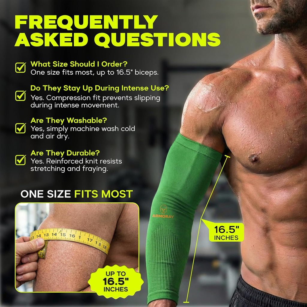 ARMORAY Arm Sleeves for Men and Women - UV Sun Protection Cooling Compression - Tattoo Cover Up Sleeve for Daily Wear & Work
