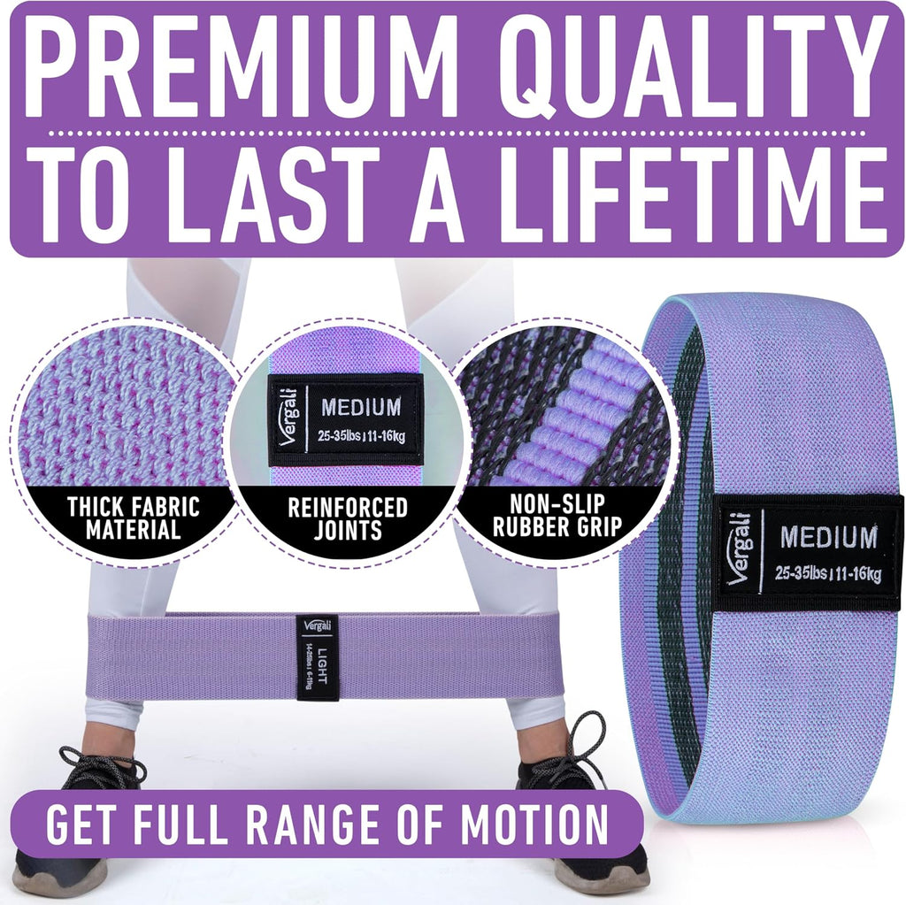 Resistance Bands for Working Out with Workout Bands Guide. 4 Booty Bands for Women Men Fabric Elastic Bands for Exercise Bands Resistance Bands for Legs Bands for Working Out Hip Thigh Glute Bands Set