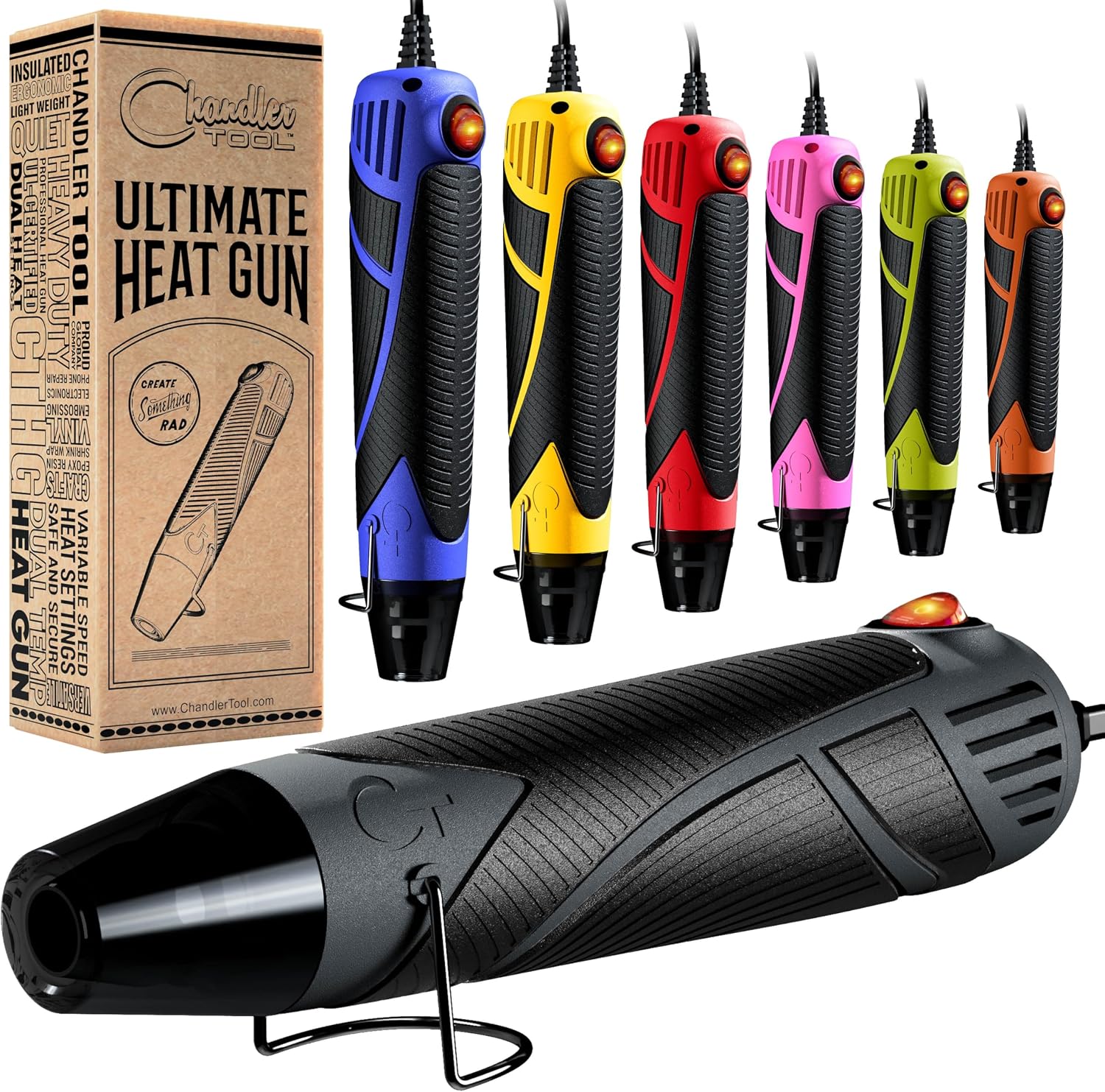 Heat Gun for Crafting, Mini Dual Temp Hot Air Gun Tool for Epoxy Resin, Shrink Wrapping, Vinyl Wrap, Embossing, Electronics, Candle Making, Sublimation, Phone Repair & DIY (Grey/Black)
