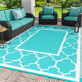 GENIMO Outdoor Rug, Waterproof Plastic Rugs for Patio, 6'x9' Aqua Blue