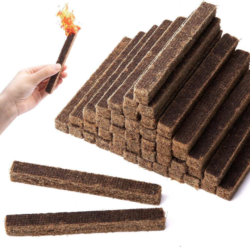 Adnee Fire Charcoal Starter - Camp Fire Starter Sticks for Fireplace, Wood Stove, Grill, Charcoal Chimney, BBQ Accessories (50)