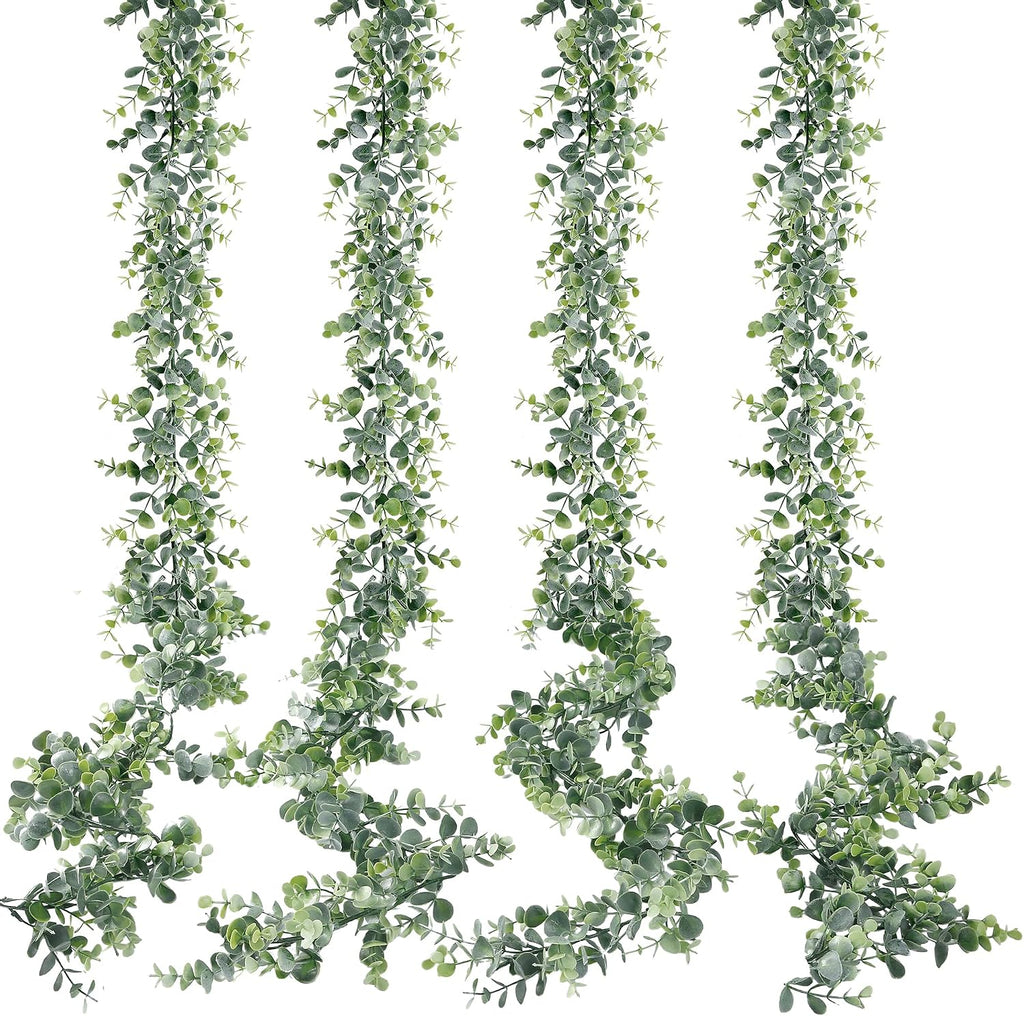 Sggvecsy Artificial Eucalyptus Garland 8 Pack Fake Eucalyptus Greenery Garland Faux Hanging Plants Artificial Vines, 5.6 Feet/Strand for Wedding Backdrop Arch Wall Table Party Outdoor Festival Decor