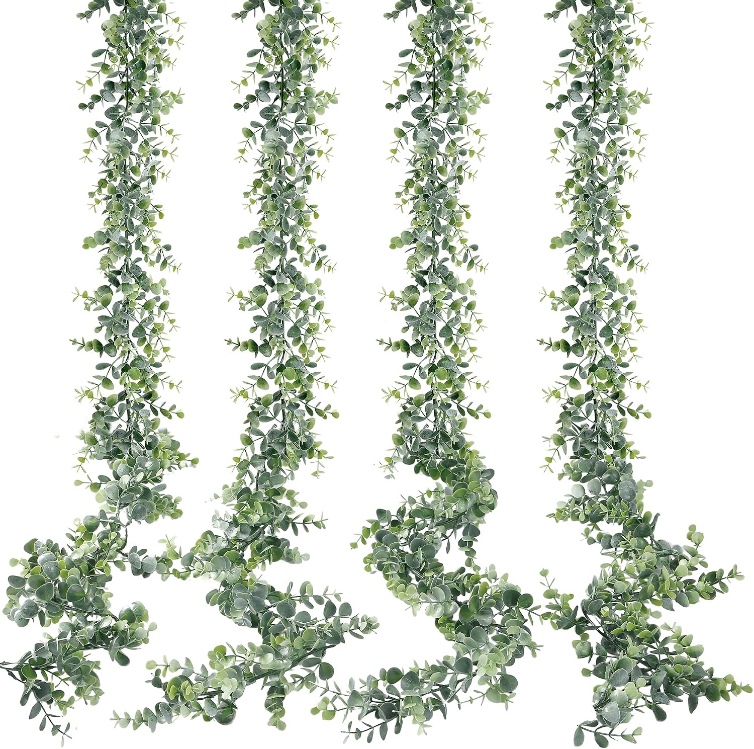 Sggvecsy Artificial Eucalyptus Garland 8 Pack Fake Eucalyptus Greenery Garland Faux Hanging Plants Artificial Vines, 5.6 Feet/Strand for Wedding Backdrop Arch Wall Table Party Outdoor Festival Decor