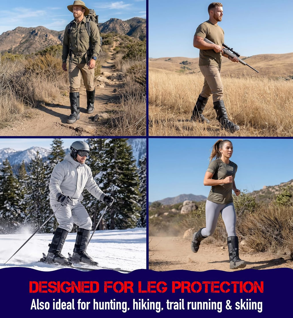 Nomad USA Waterproof Leg Gaiters for Men & Women – Adjustable Lightweight Leg Guards for Snake Bite Protection, Hiking, Hunting, Trekking, Fishing, Climbing & Gardening – 1 Pair