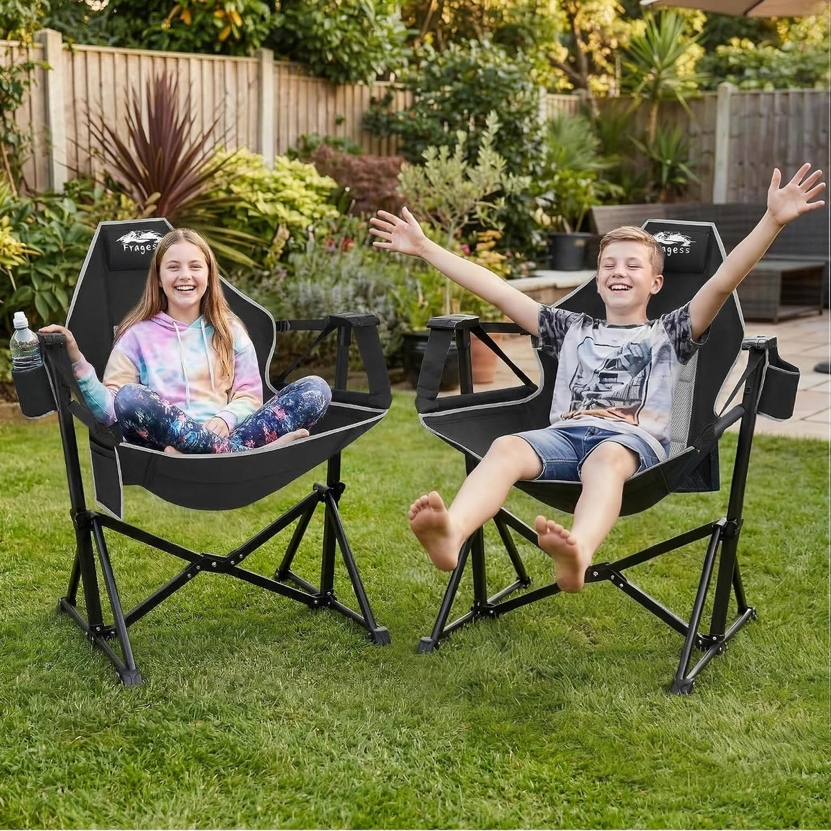 Fragess Portable Hammock Camping Chair with Adjustable Back, Folding Hammock Chair Supports 330lbs, Camping Swing Chair for Adults, Camping Hammock Chair for Lawn, Concerts, Backyard, Stargazer