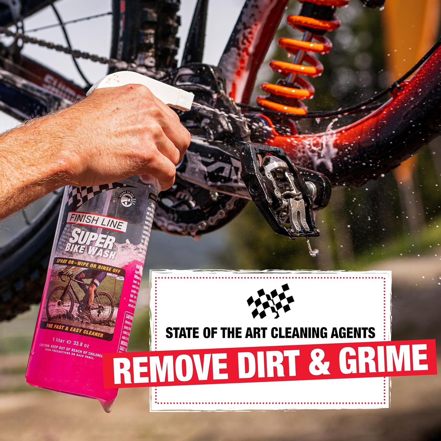 Finish Line Super Bike Wash – Professional Biodegradable Bicycle Cleaner with Advanced Cleaning Agents and Rust Inhibitors – Safe on All Components