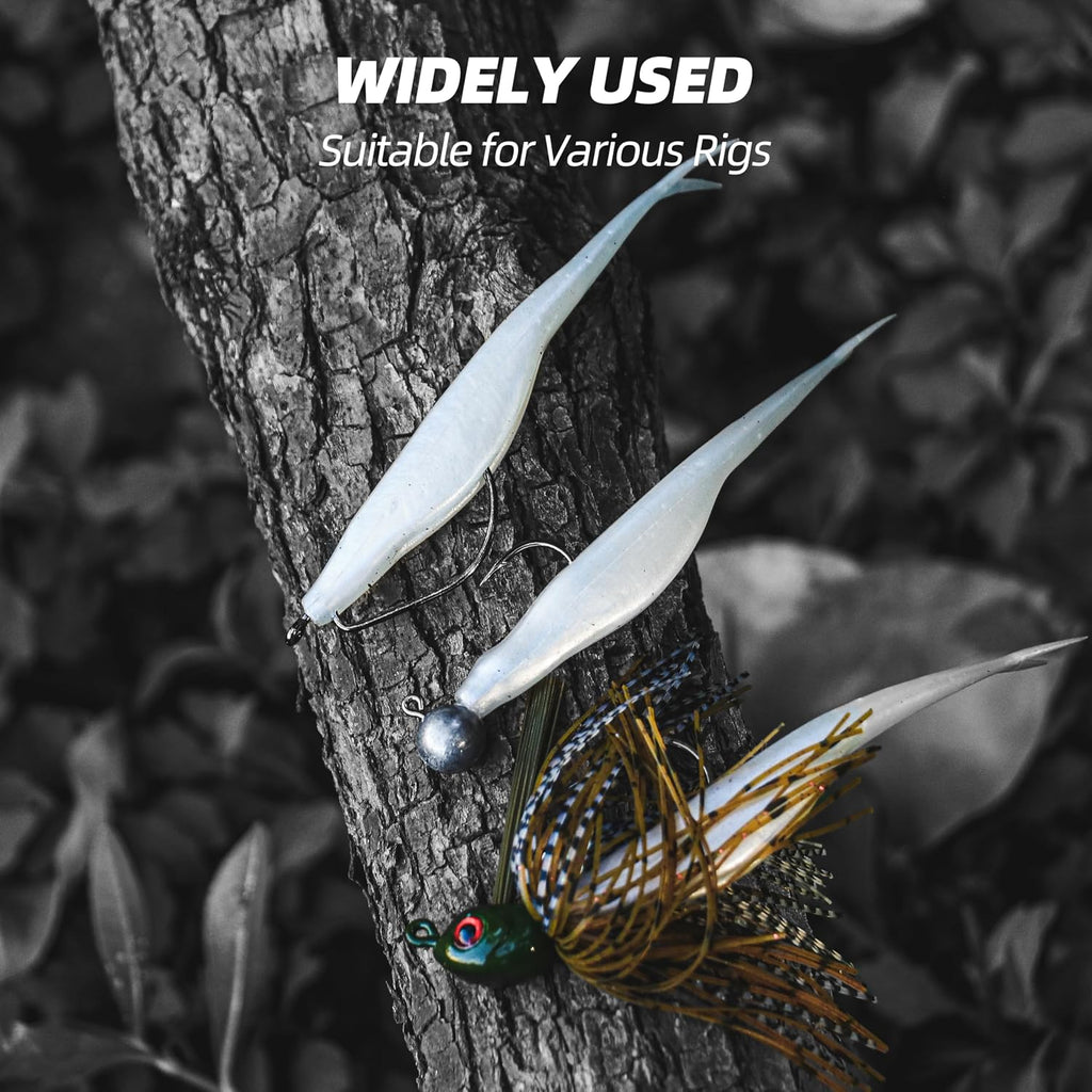 Forked Tail Soft Baits- Realistic Jerk Bait & Fluke Action Soft Lures for Bass, Trout & Crappie - Versatile Freshwater & Saltwater Fishing Bait (2.75"-5")