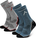 SIXDAYSOX Merino Wool Socks Mens, Crew Cushioned Hiking Socks Men Size 8-16