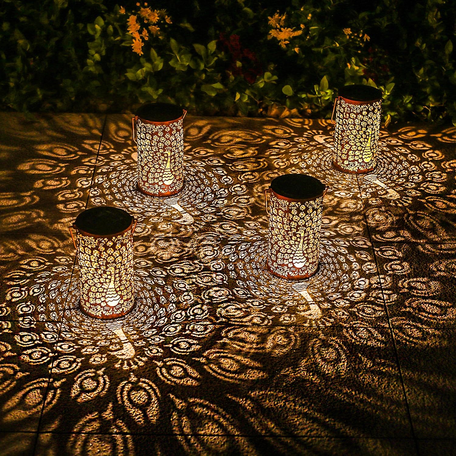 Peacock Solar Lanterns Outdoor Waterproof Hanging Solar Lights Peacock Gifts for Women Men Metal Decorative LED Lanterns for Yard, Patio, Lawn, Tabletop, Pathway, Landscape, Garden Decor