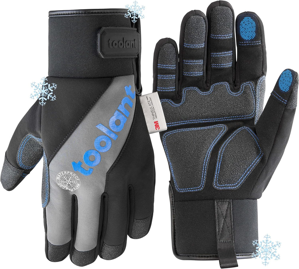 toolant Winter Work Gloves for Men, Insulated Waterproof Work Gloves with Reinforced Palm for Cold Weather Protection
