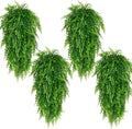Waipfaru 4Pcs Fake Hanging Plants Artificial Ferns for Outdoors Fake Ferns