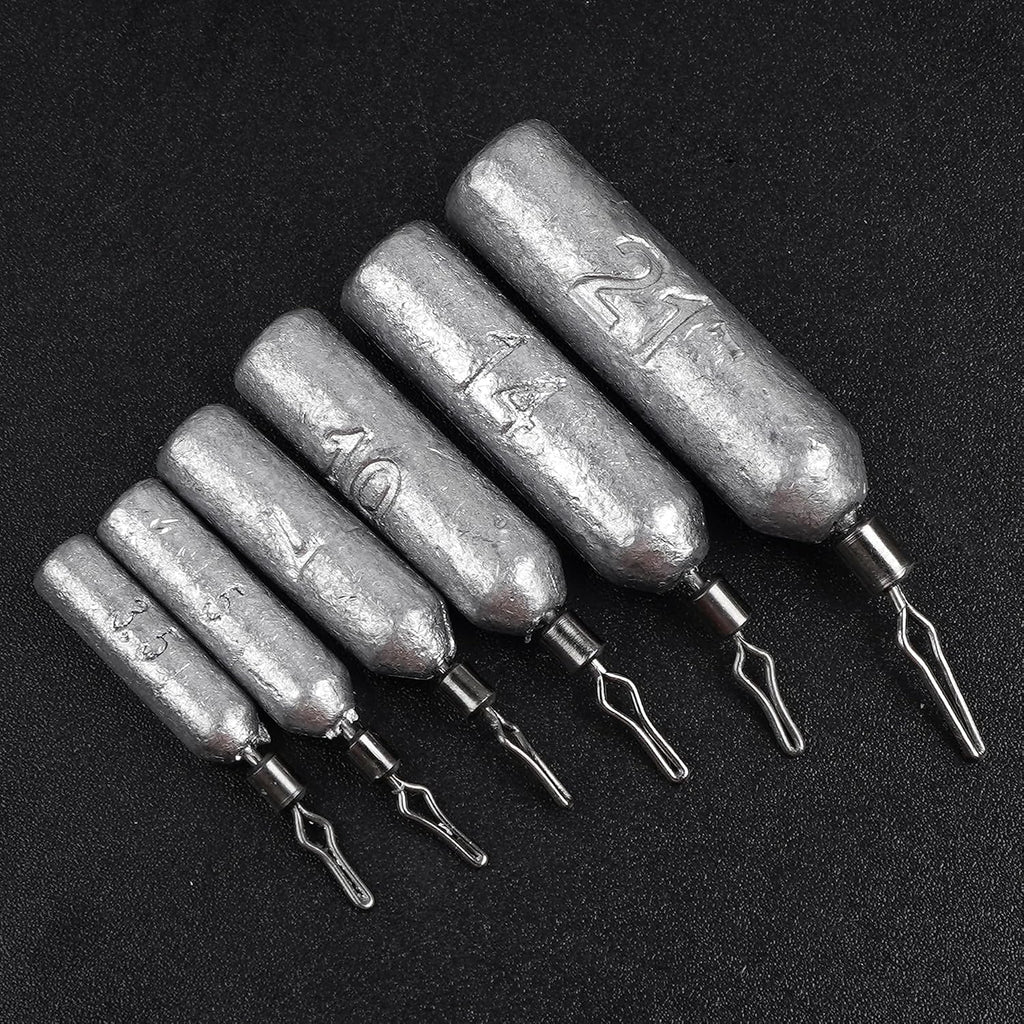 30 Pack Drop Shot Weights Skinny Pencil Sinkers for Bass Fish Drop Shot Rig