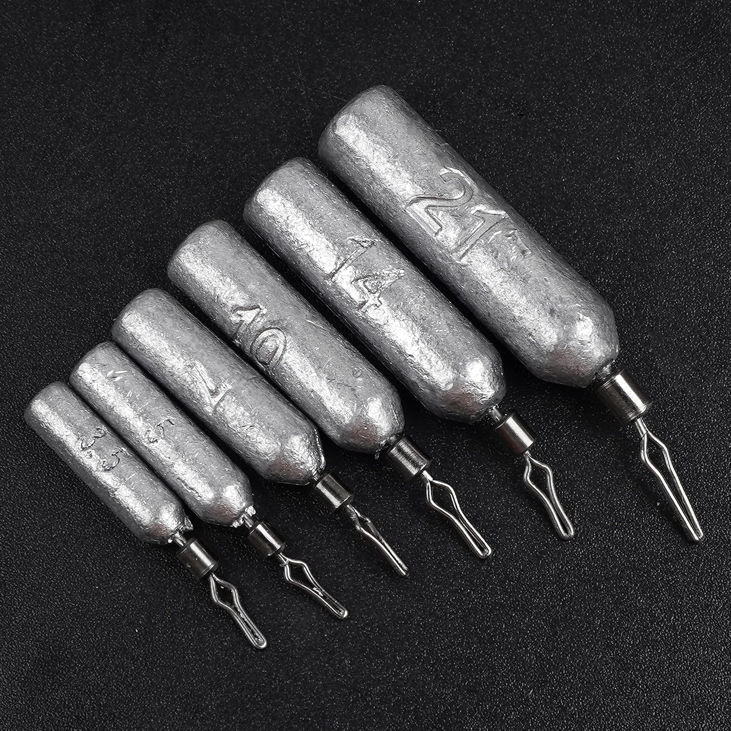 30 Pack Drop Shot Weights Skinny Pencil Sinkers for Bass Fish Drop Shot Rig