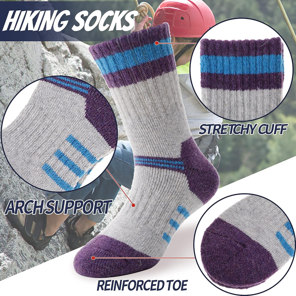 EBMORE Kids Merino Wool Hiking Thermal Winter Socks