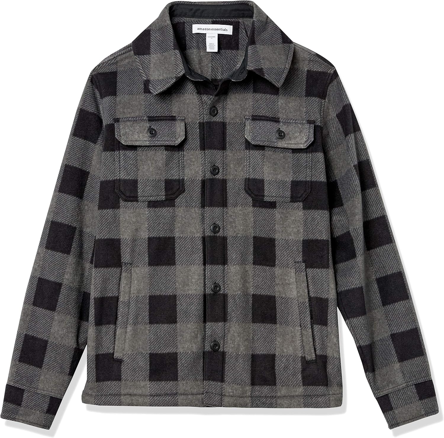 Amazon Essentials Men's Long-Sleeve Polar Fleece Shirt Jacket for Winter, Jackets