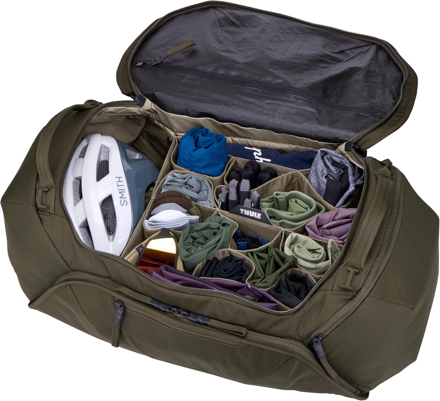 Thule RoundTrip 80L Duffel - Storage compartments to Organize and Protect Gear - Boot Bag for ski and Snowboard Travel - Soft Pocket for Goggles and Helmet - Dry Bag Included