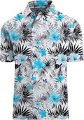Hodaweisolp Golf Shirts for Men Dry Fit Print Short Sleeve Polo Shirt