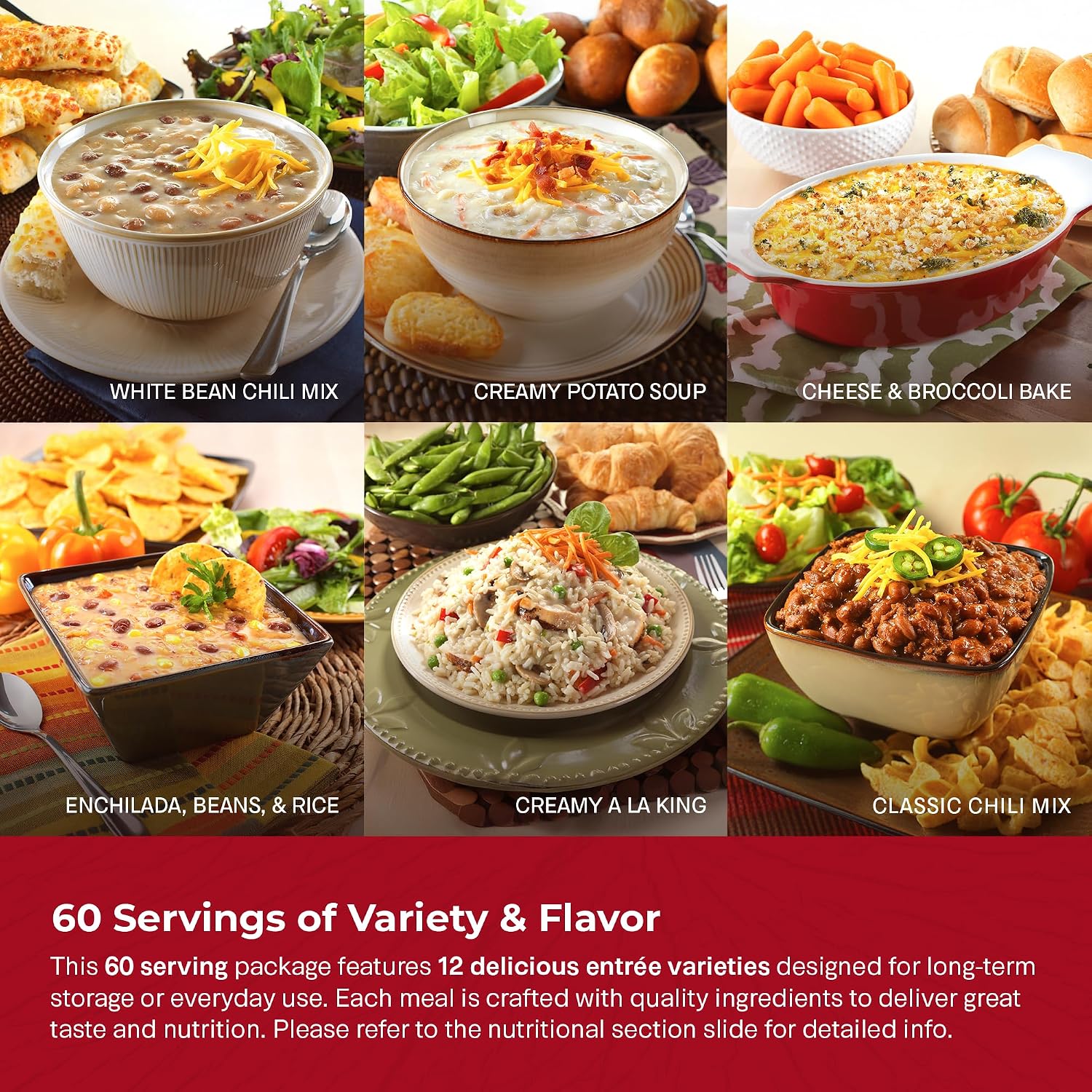 Legacy Food Storage 60 Serving Emergency Food Supply Bucket, 12 Entrees, 23,400 Total Calories, Shelf Stable Lunch & Dinner, Freeze Dried Survival Meals for MRE Camping, Hiking, Prepping