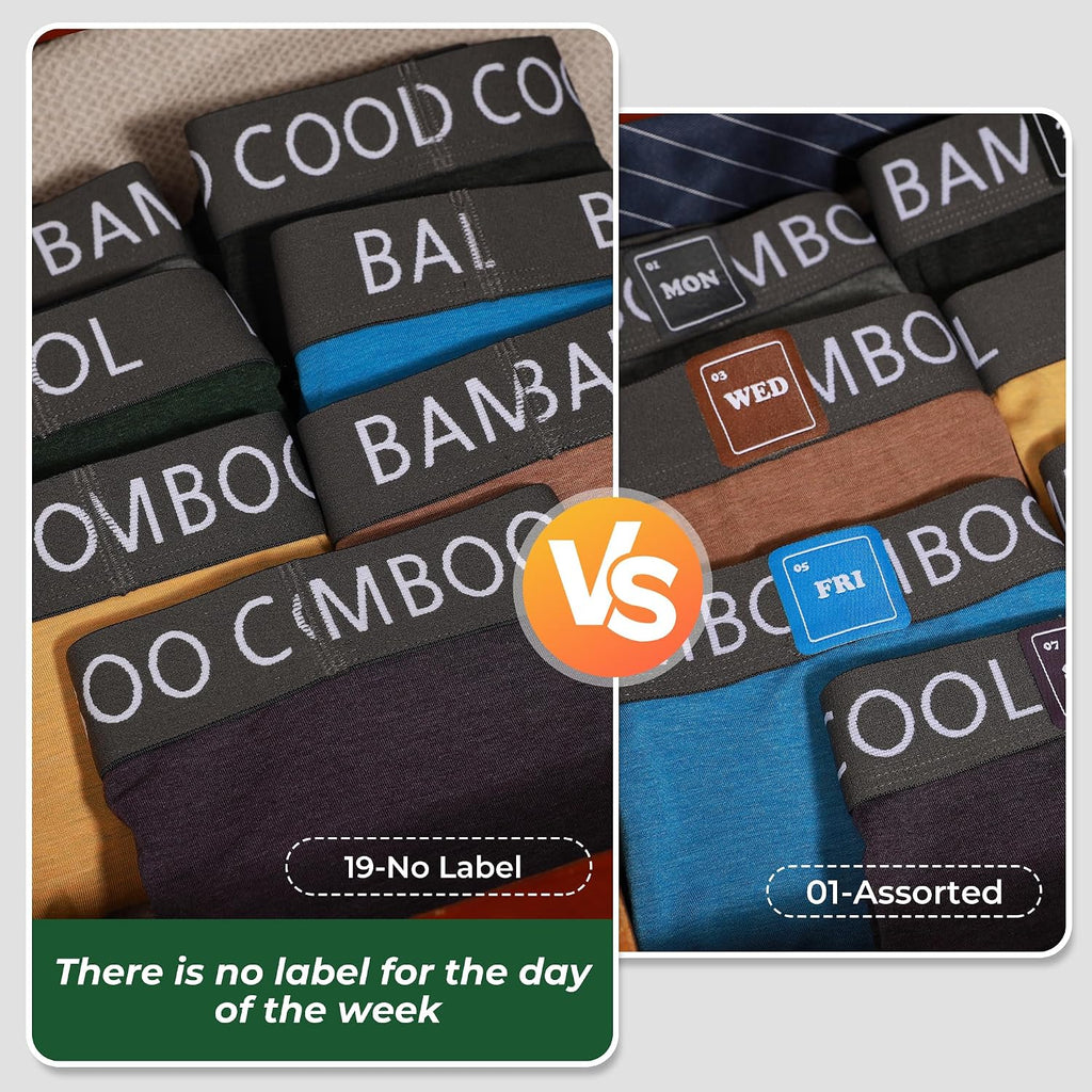 BAMBOO COOL Ultra Soft & breathable Mens Underwear Boxer Briefs Pack