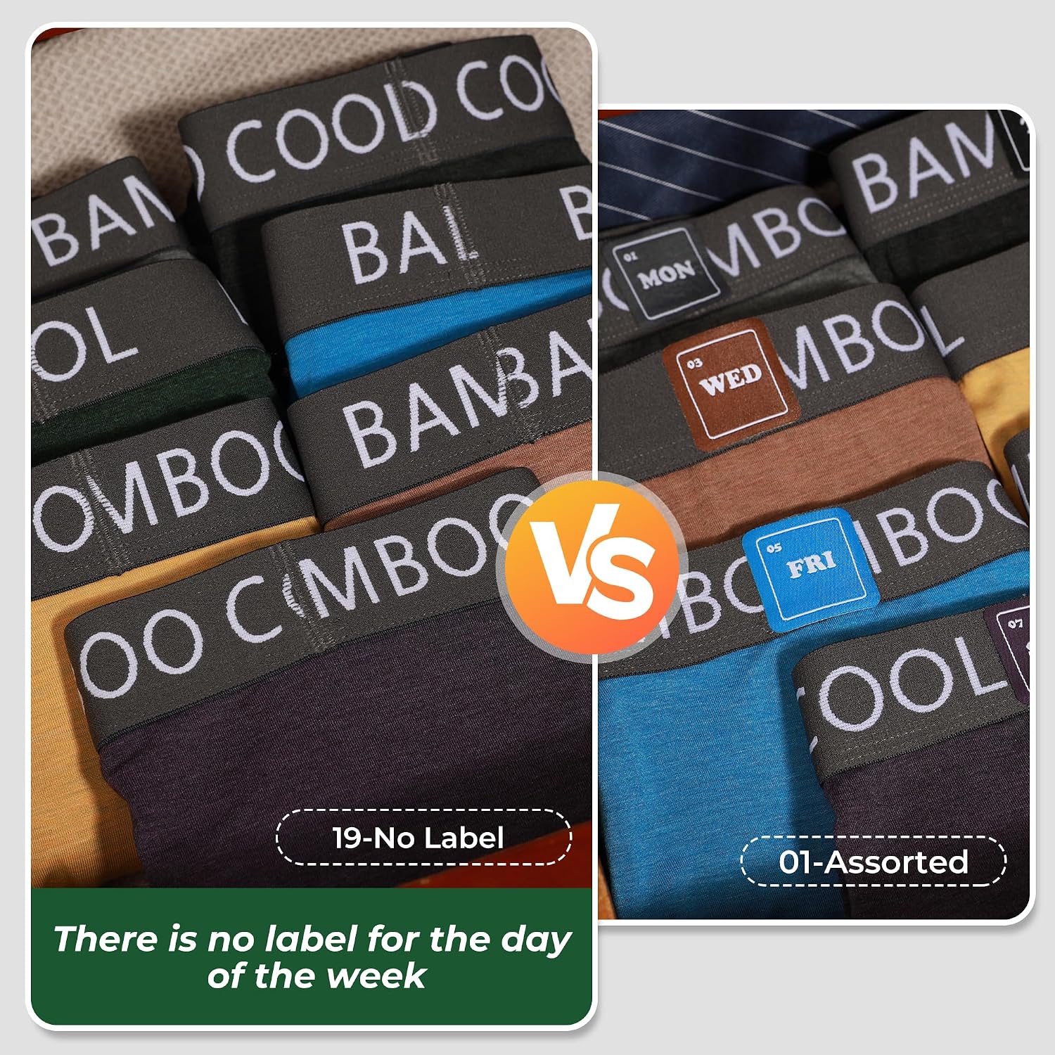 BAMBOO COOL Ultra Soft & breathable Mens Underwear Boxer Briefs Pack