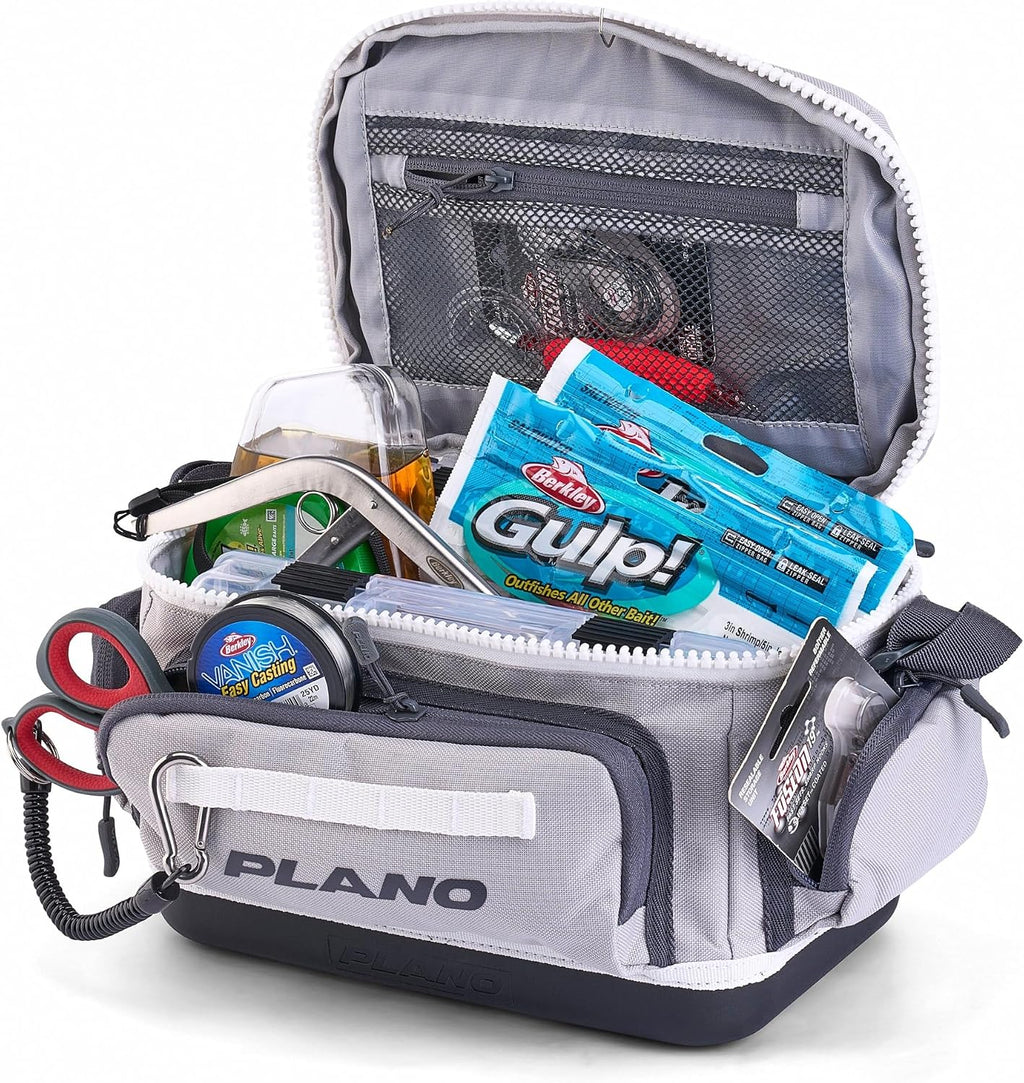 Plano Weekend 3500 Tackle Bag, Cutting-Edge Fishing Tackle Bag, Molded Waterproof Base, Spacious Storage, Die Cut Tool Sleeves, Daisy Chain Attachment Points