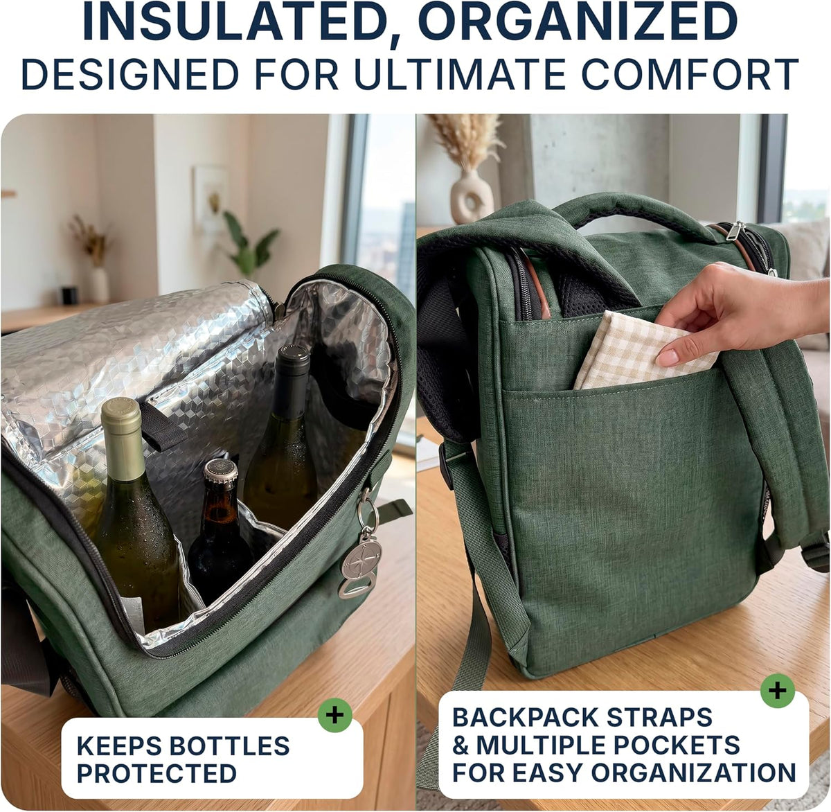PIPOREA Back Pack Cooler for Beach or Picnic - Cooler Backpack Insulated Waterproof - Mochila Hielera