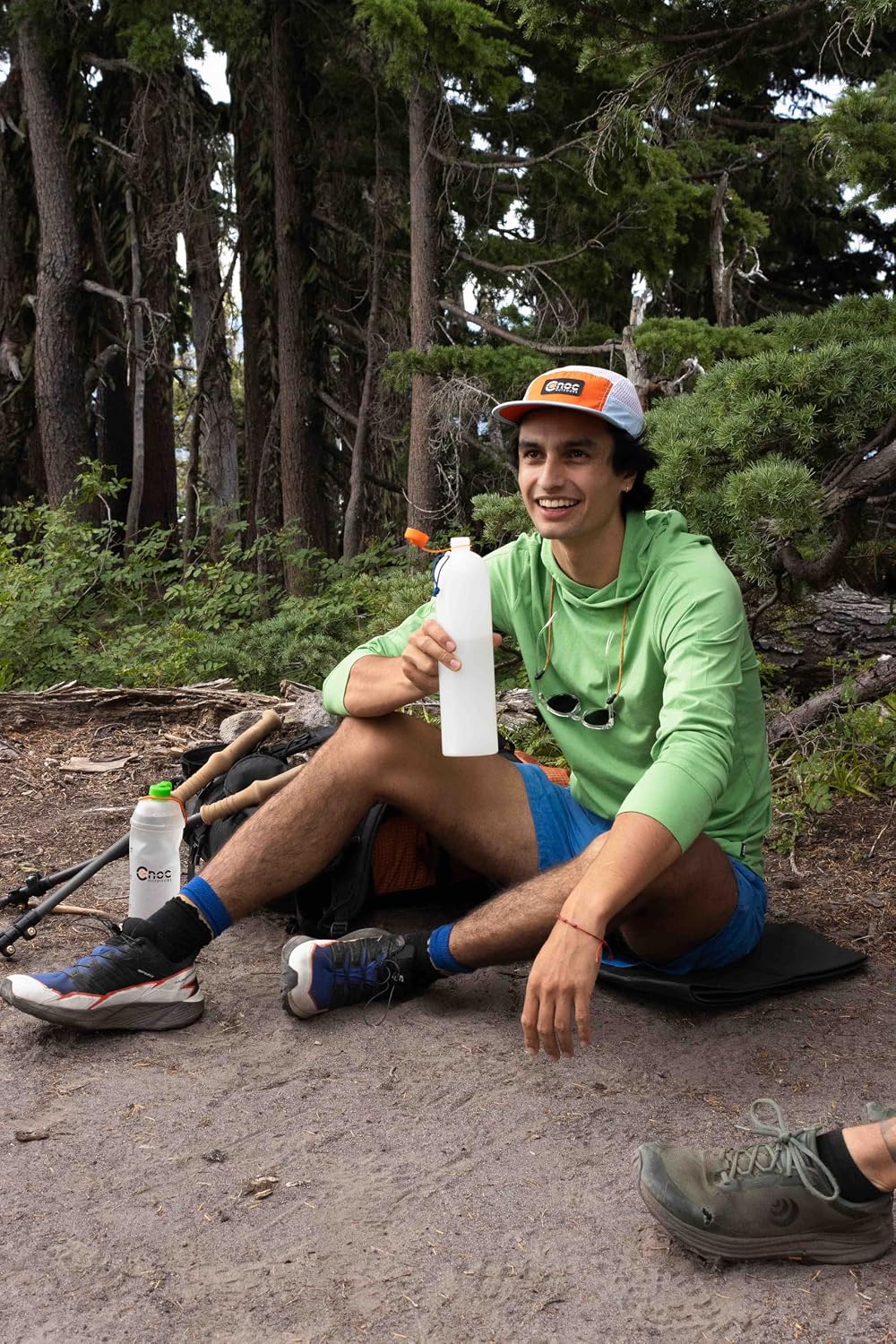 Cnoc Outdoors ThruBottle 1L Hard Sided Bottle with Slim, Lightweight Design and 28mm Neck Compatible with Most Water Filters - Reusable, Recyclable Bottle for Hiking, Backpacking, and Travel