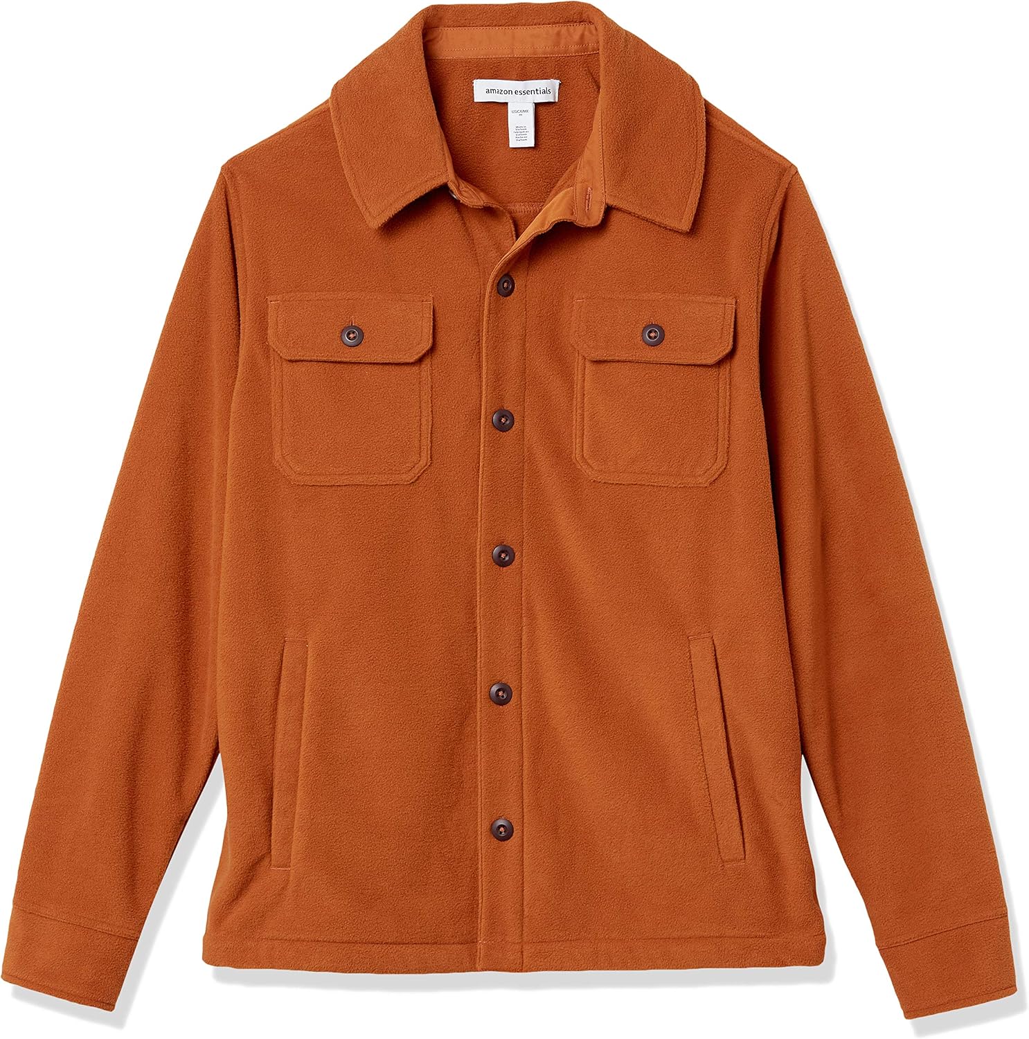 Amazon Essentials Men's Long-Sleeve Polar Fleece Shirt Jacket for Winter, Jackets