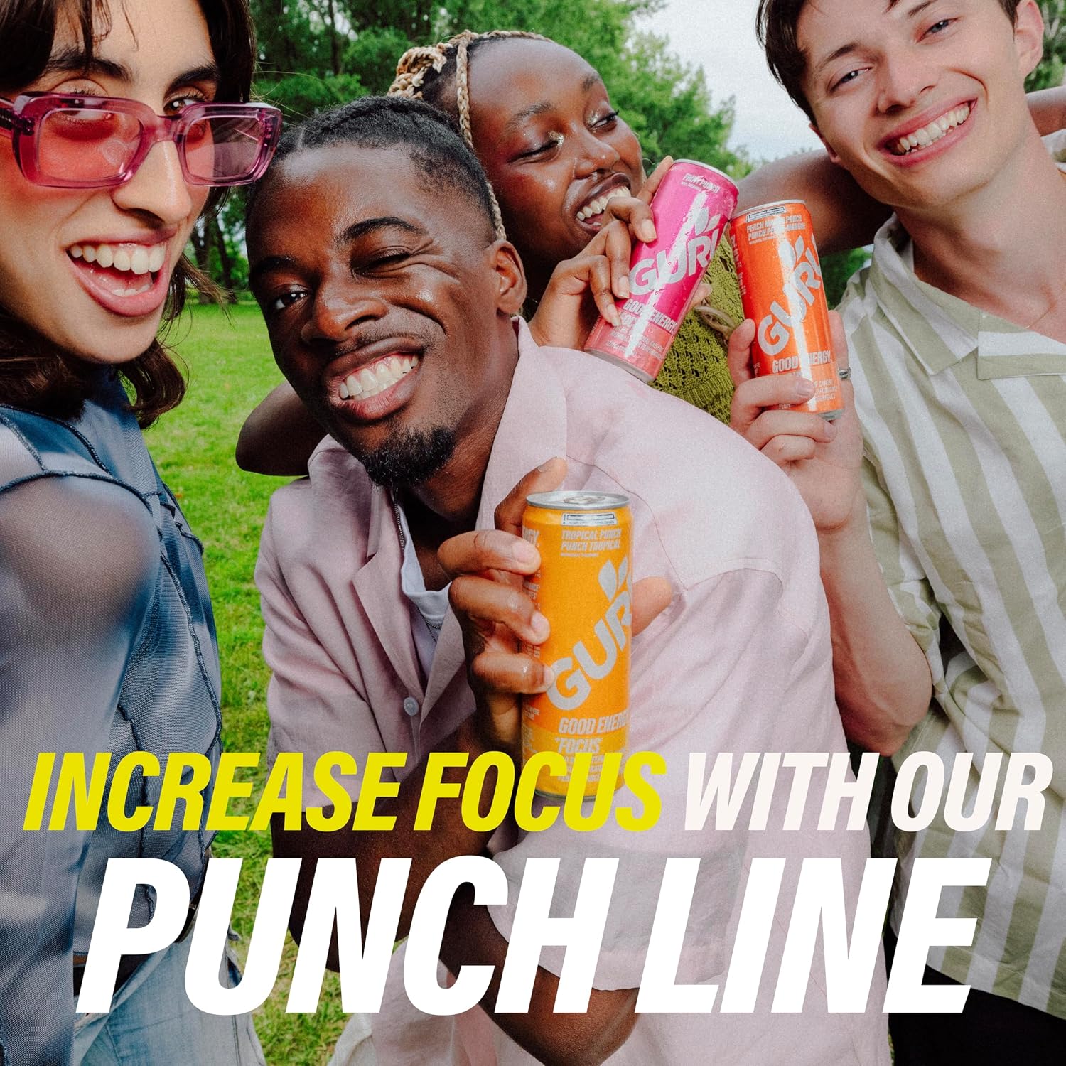 GURU Organic Energy Drink, Peach Mango Punch, 12 Fl Oz, 12 Pack