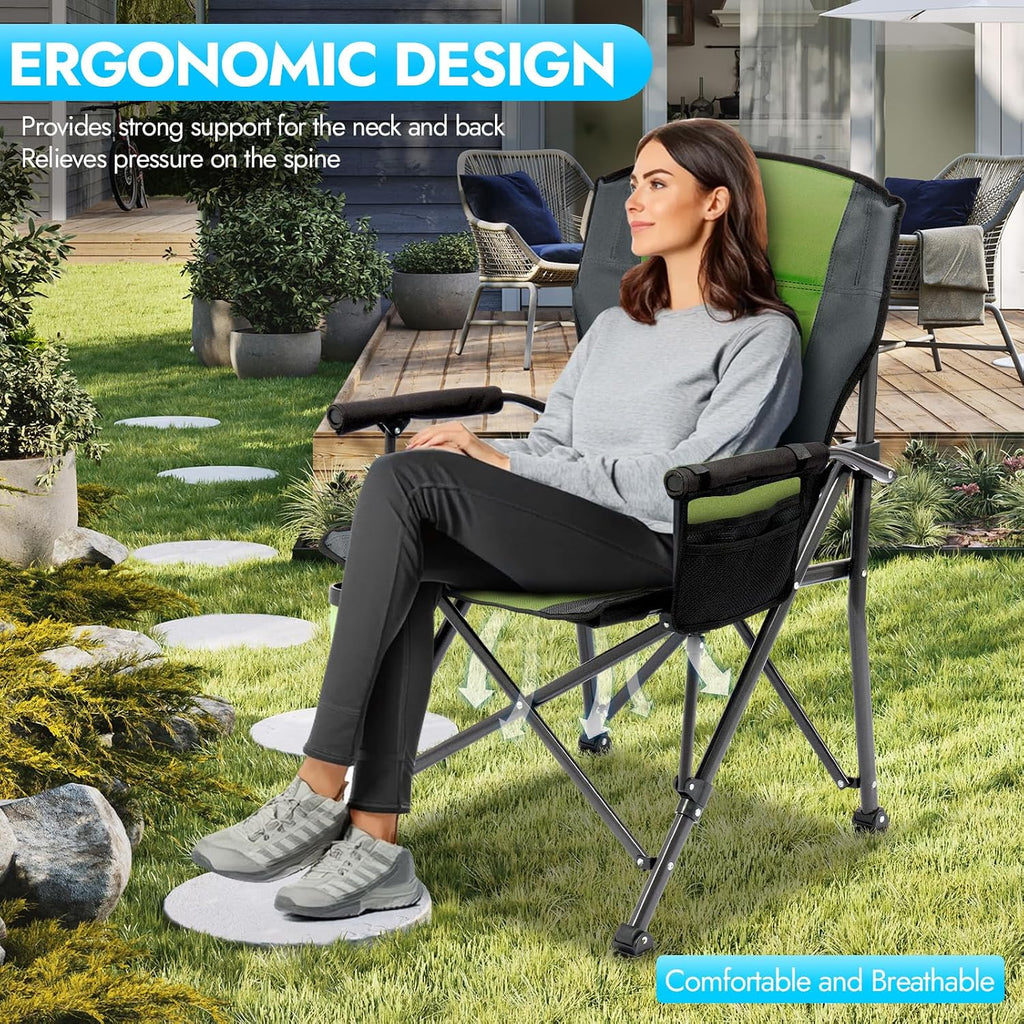 2 Pack Camping Chairs for Adults, 450 LBS Heavy Duty Camp Chair