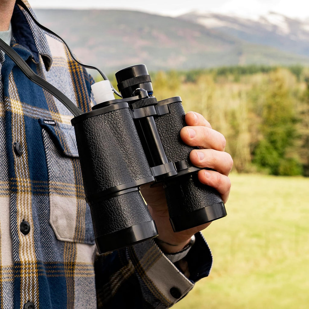 True Binocular Flask, Sneaky Flask, Hidden Alcohol Barware Accessory, Anything but a Cup, 16 oz capacity, Black