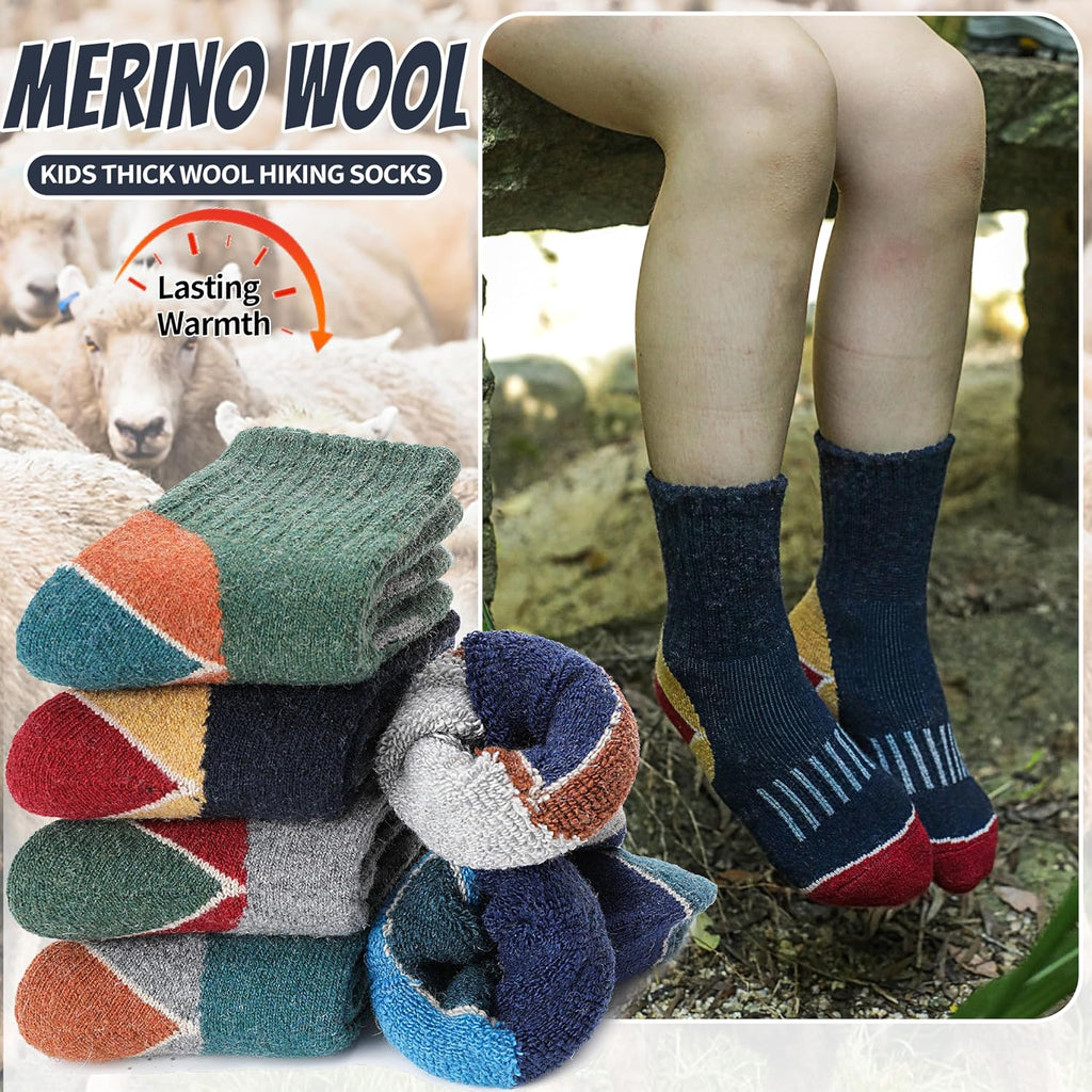 EBMORE Kids Merino Wool Hiking Thermal Winter Socks