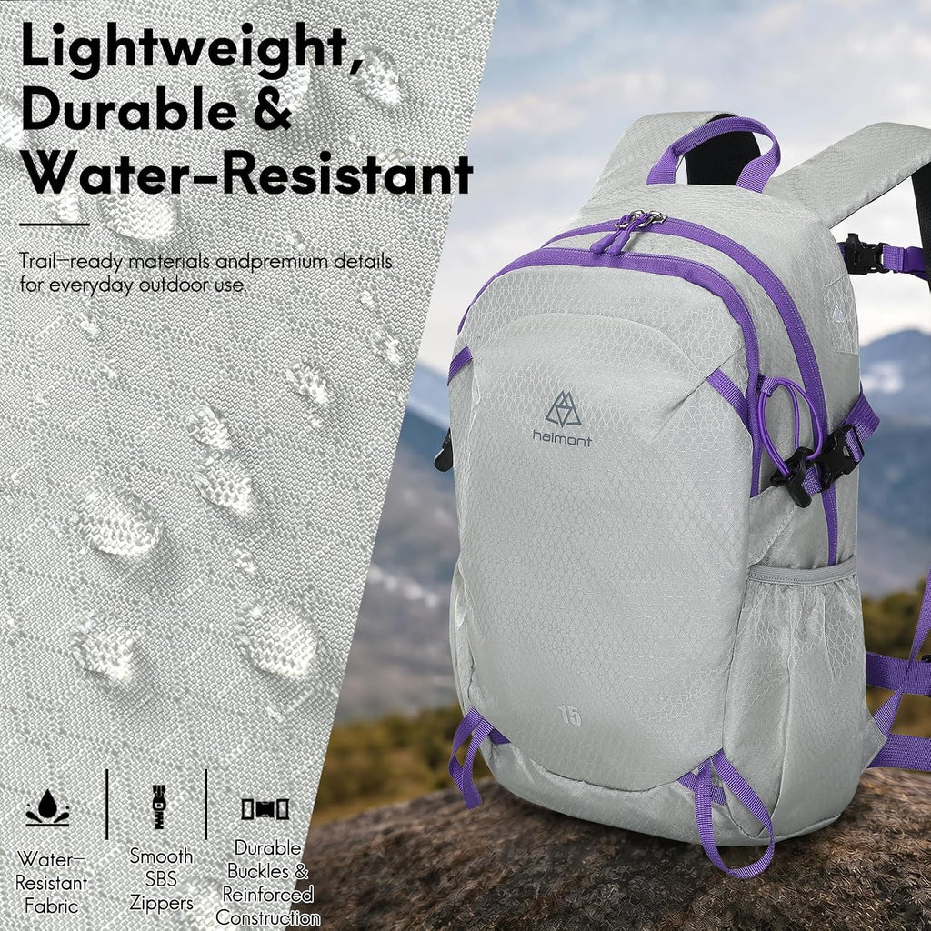 Haimont 15L Lightweight Hiking Daypack, Grey