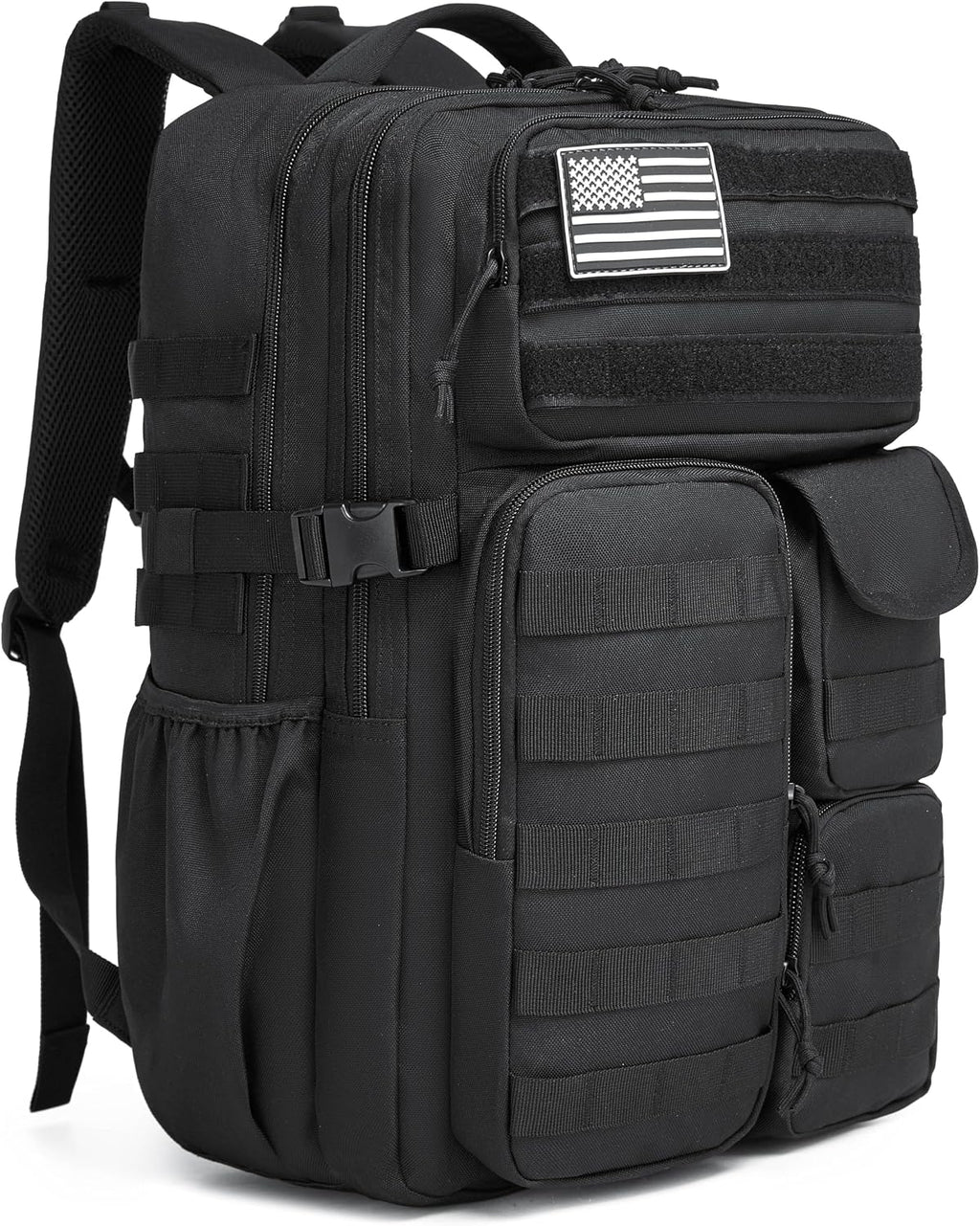 Wotony Tactical Backpack - Military waterproof backpack with multiple pockets and tactical gear for the outdoors (Black, 25L)