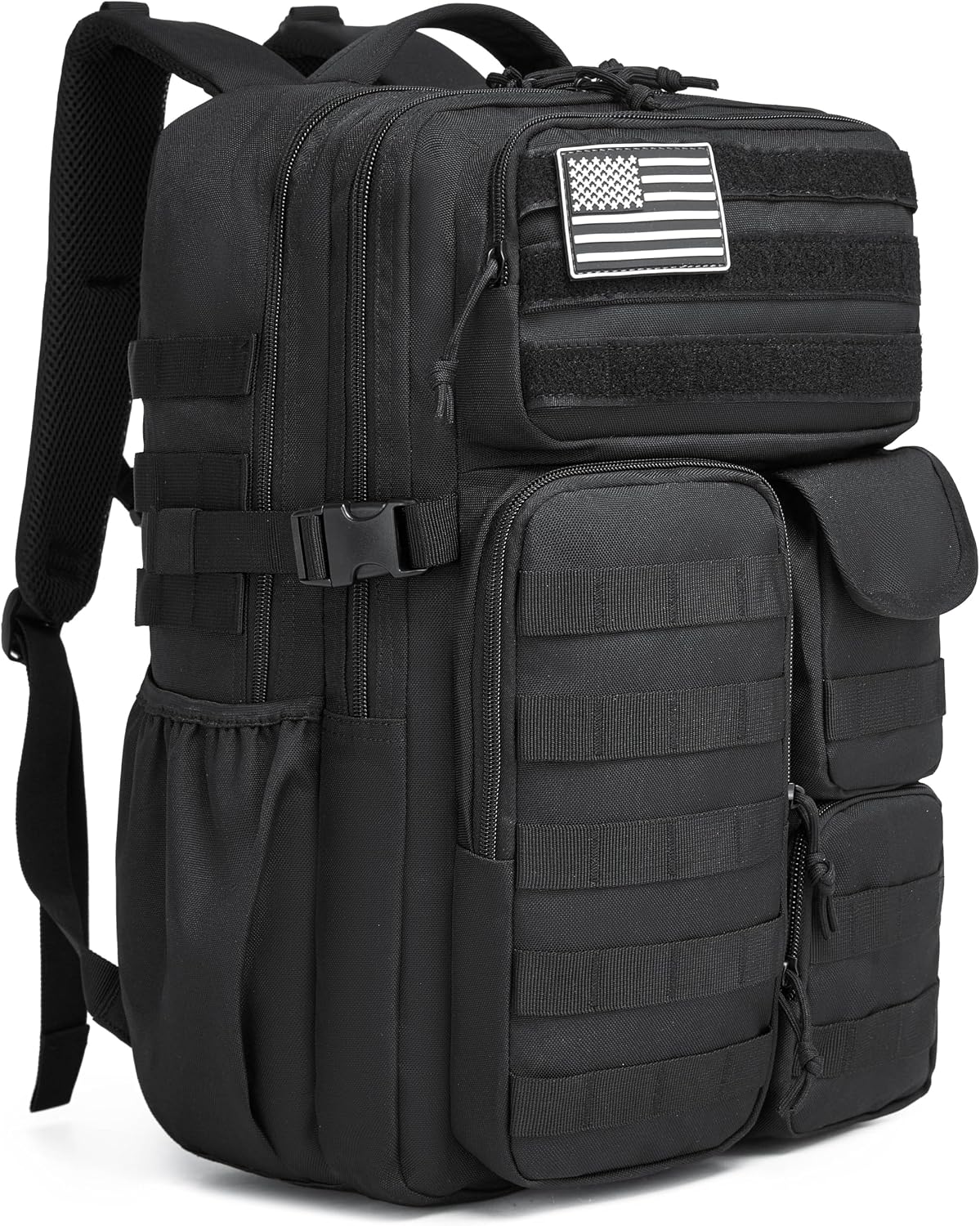Wotony Tactical Backpack - Military waterproof backpack with multiple pockets and tactical gear for the outdoors (Black, 25L)