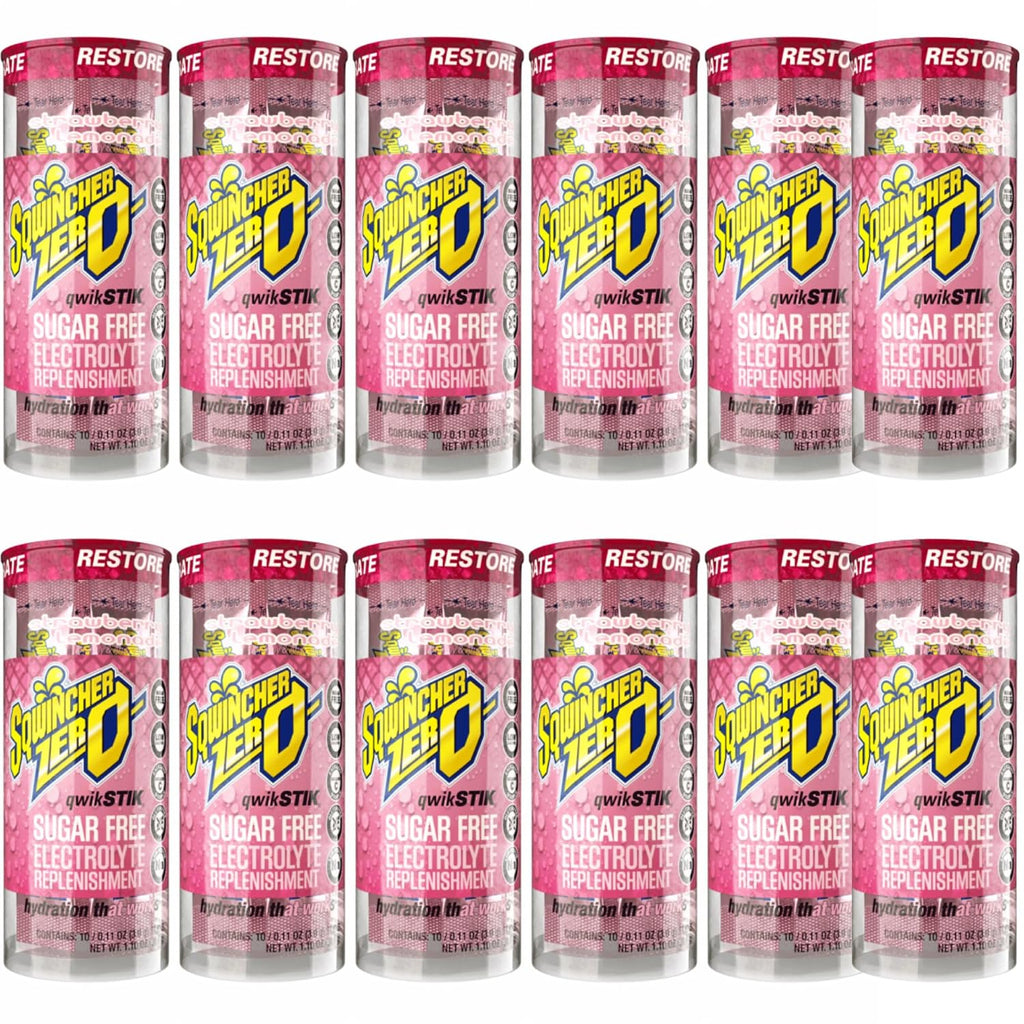 Sqwincher Zero Qwik Stik - Single Serve, Sugar Free, Low Calorie, Low Sodium Electrolyte Replacement Powder Hydration Drink Mix, 0.11 oz Packet (Pack of 250)