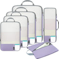 BAGAIL Lightweight Compression Packing Cubes for Travel, 6 Set,Dusty Purple