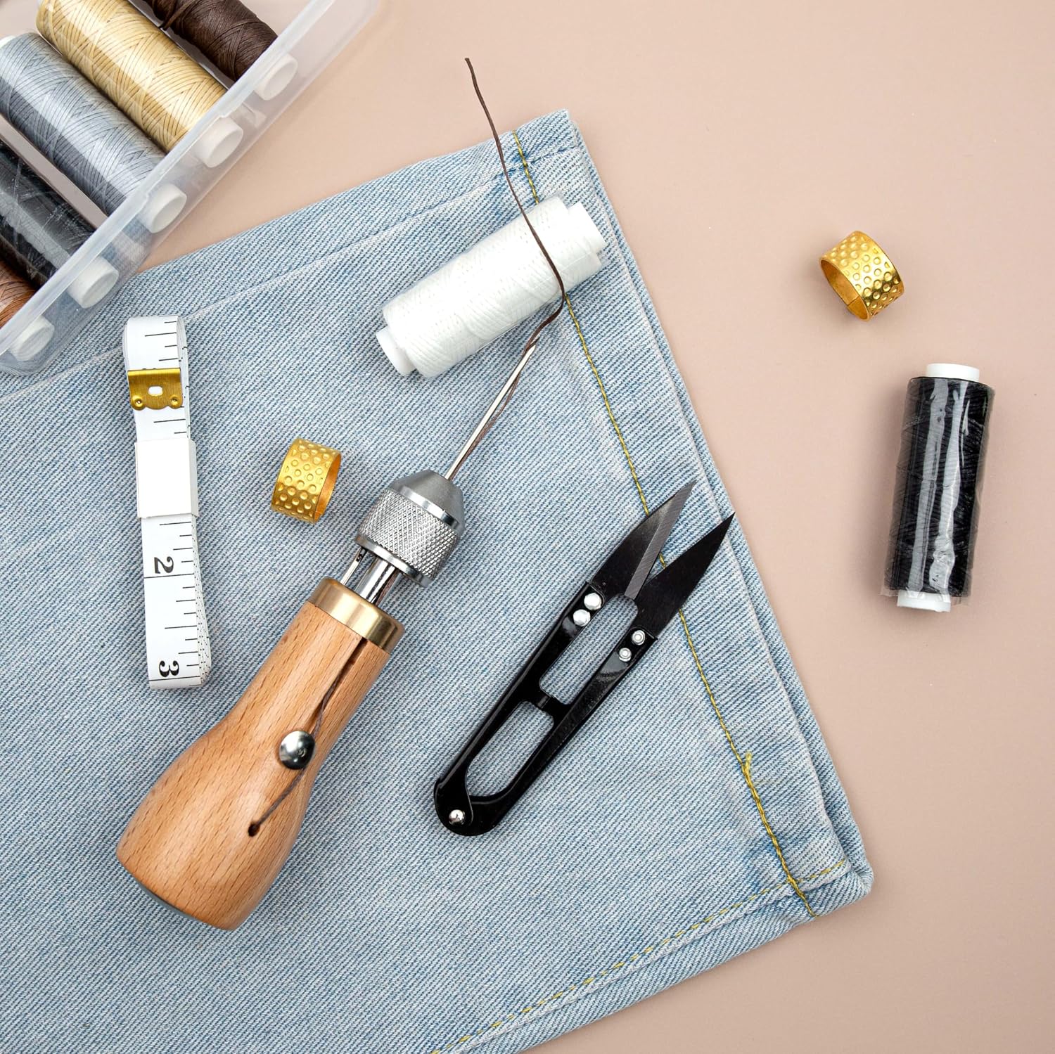 GTAAOY Sewing Awl Kit, Portable Awl Tool Stitching