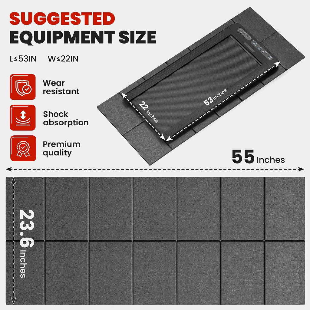 Walking Pad Treadmill Mat for Carpet Floors,55x24 Hardwood Floor Protection